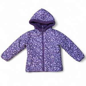 Kids Purple Heart print puffer jacket